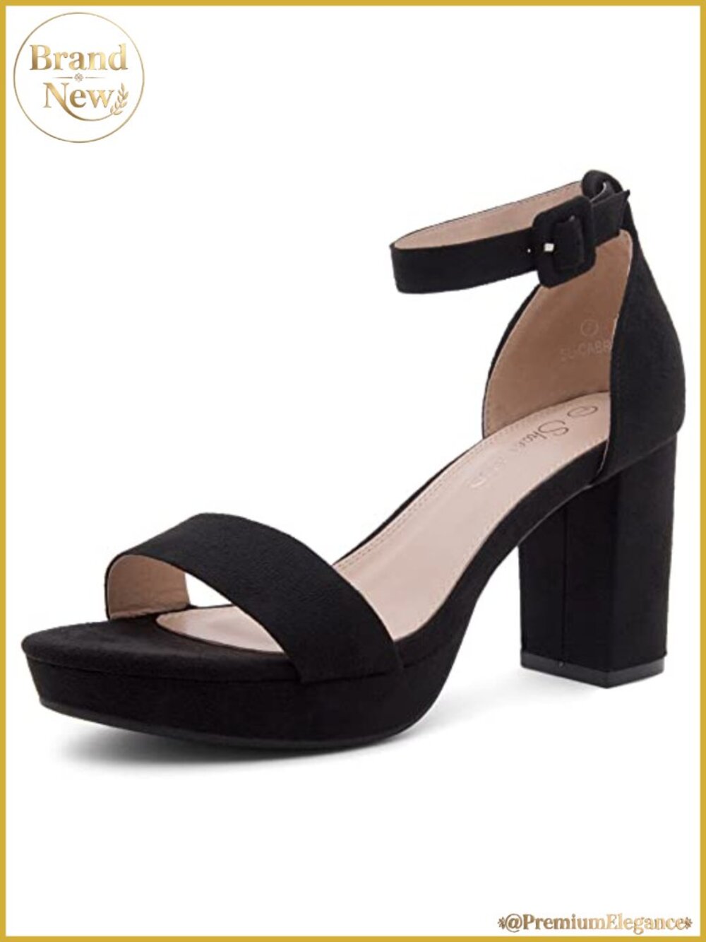 Platform Heeled Sandals with Ankle Strap | 3.75" Chunky Block Heels